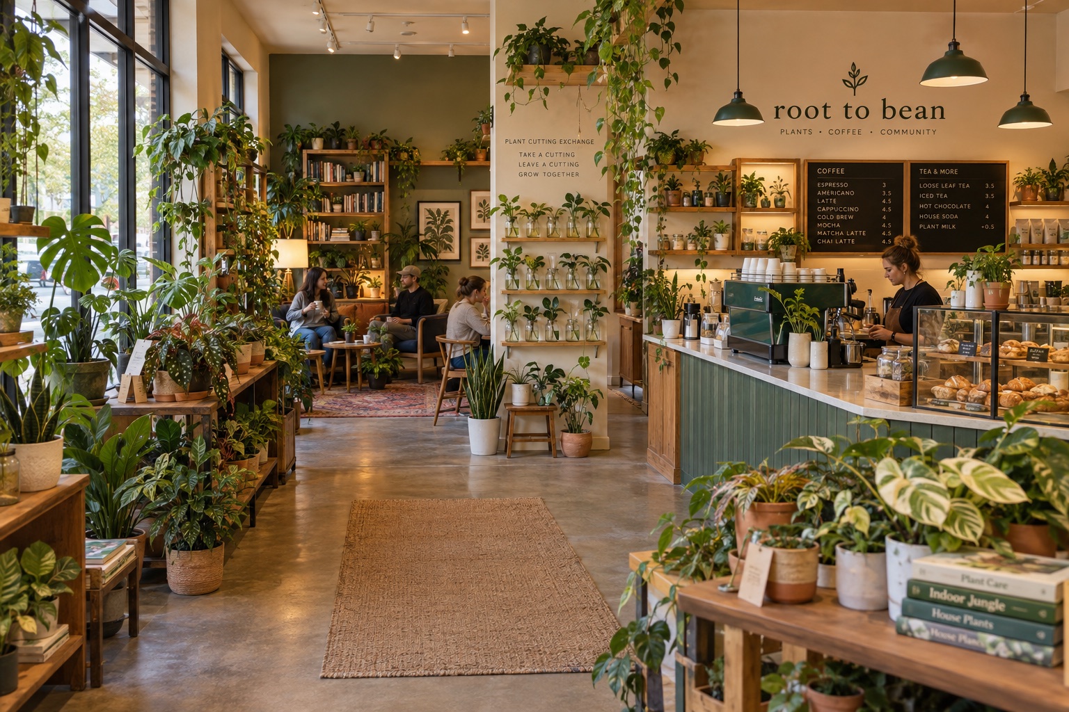 Plants, coffee, and a warm welcome — Root to Bean concept